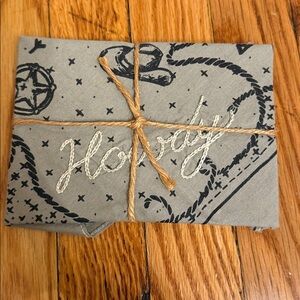 Howdy Embroidered Gray Bandana